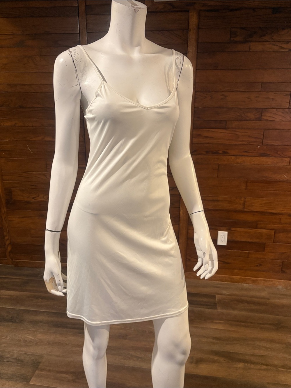 Source Unknown Ivory Satin Slip Chemise